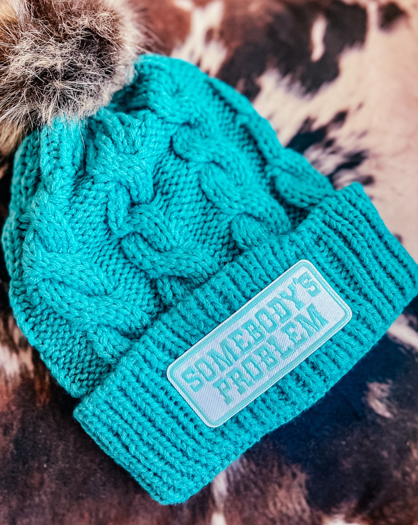 No Fleece Pom Beanie