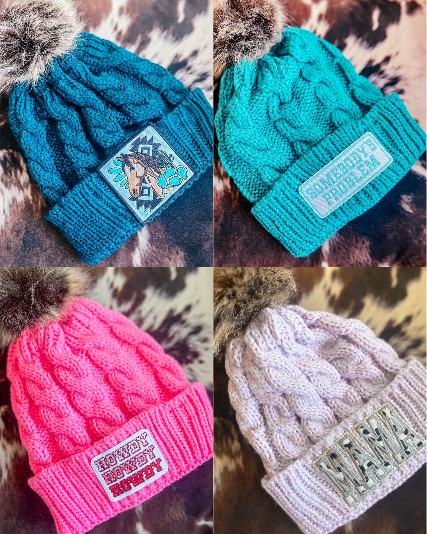 No Fleece Pom Beanie