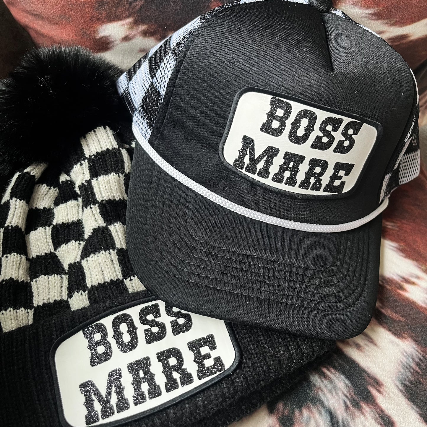 Boss Mare Checkered Beanie